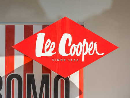 TIMISOARA, ROMANIA - AUGUST 25, 2014: Lee Cooper Store Sign Downtown in Timisoara. Lee Cooper is a British clothing company that licenses the sale of many branded items, including denim jeans.のeditorial素材