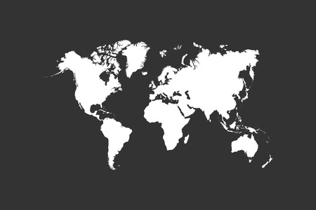 Chalk World Map On Blackboard Vectorのイラスト素材