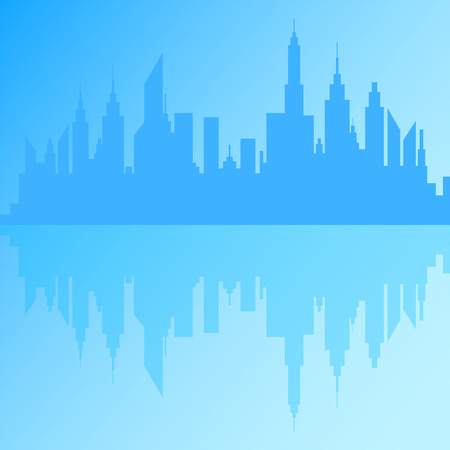 Modern City Skyscrapers Skyline Silhouetteのイラスト素材