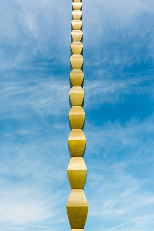 The Endless Column (Column of Infinite) made by Constantin Brancusi in Targu Jiu, Romania symbolizes the Infinite Sacrifice of Romanian soldiers and it is considered the top point of the modern Art.の写真素材