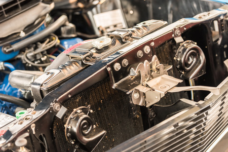 BUCHAREST, ROMANIA - OCTOBER 31, 2014: 1970 Ford Mustang Mach1 Engine View. From 1964 Ford Mustang...