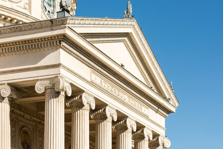 Opened In 1888 The Romanian Athenaeum is a concert hall in the center of Bucharest, Romania and a landmark of the Romanian capital city.のeditorial素材