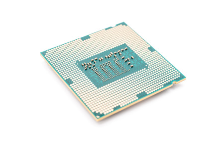 Computer CPU (Central Processing Unit) Chip Isolated On White