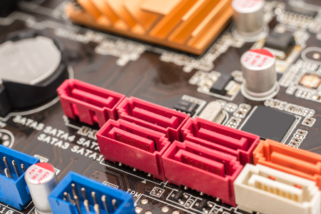 Serial ATA Connectors On Computer Motherboard