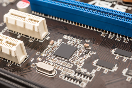 Computer Micro Chipset Circuit Board And PCI Slots