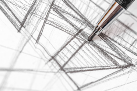 Architect Hand Drawing House Plan Sketch With Pencil