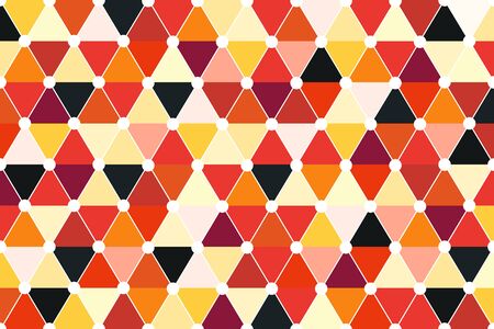 Quincunx Seamless Triangle Pattern Vector With Retro Color Paletteのイラスト素材