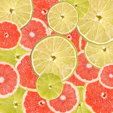 Grapefruit And Lime Slice Abstract Seamless Patternの写真素材