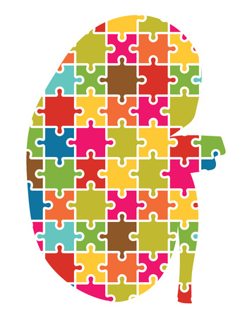 Kidney Jigsaw Puzzle Pieces Abstractのイラスト素材