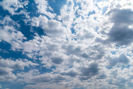 Morning Summer Cloudy Blue Skyの写真素材