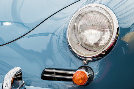 BUCHAREST, ROMANIA - APRIL 25, 2015: Old 1961 Porsche 356B Close Up. Ferdinand Porsche founded the...