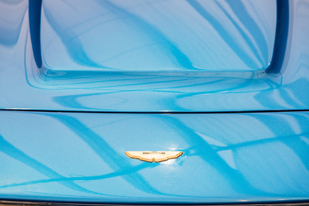 BUCHAREST, ROMANIA - APRIL 25, 2015: The Aston Martin V8 Vantage was hailed at its 1977 introduction as Britain First Supercar for its 170 mph (270 km/h) top speed.のeditorial素材