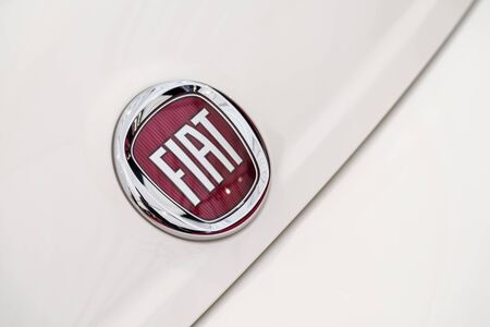 BUCHAREST ROMANIA  APRIL 28 2015: Founded in 1899 in Italy The Fiat Company in 2013 was the second largest European automaker by volumes produced and the seventh in the world.のeditorial素材