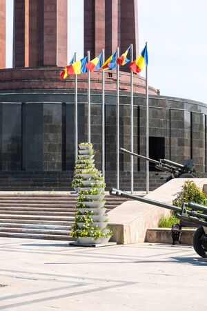 The Mausoleum Of Romanian Heroes was built in 1963 and it is located in Carol Park in Bucharest Romania.のeditorial素材