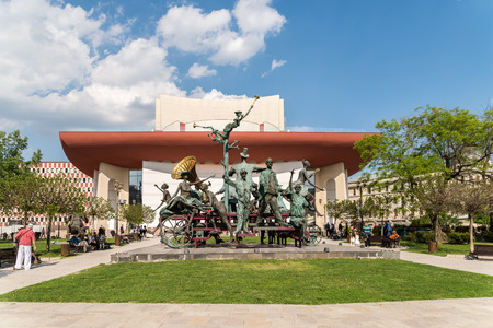 BUCHAREST ROMANIA  MAY 10 2015: National Theatre Ion Luca Caragiale was founded as the Grand Theatre of Bucharest in 1852 and became a national institution in 1864.のeditorial素材