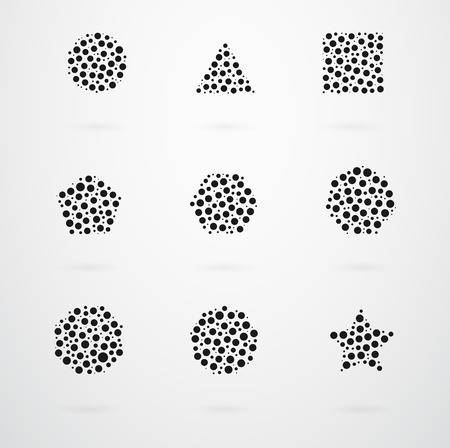 Basic Geometric Shapes Vector Icon Setのイラスト素材