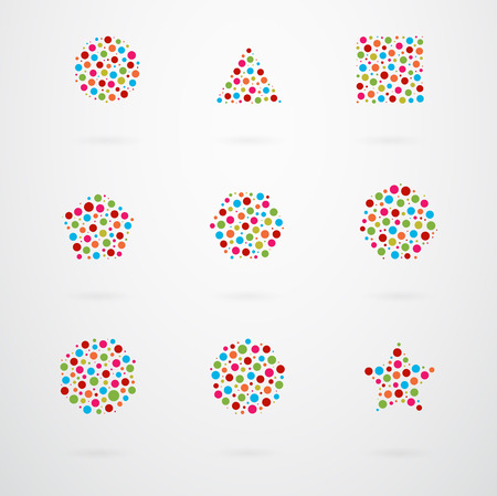 Basic Geometric Shapes Vector Icon Setのイラスト素材