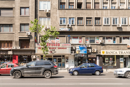 BUCHAREST ROMANIA  JUNE 03 2015: Rush Hour Traffic In Downtown Roman Square Piata Romana Of Bucharest City.のeditorial素材