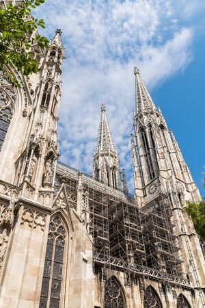 Built In 1879 The Votive Church Votivkirche is a neo-Gothic church located on the Ringstrasse in Vienna, Austria.の写真素材