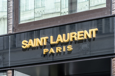 VIENNA, AUSTRIA - AUGUST 15, 2015: Founded in 1961 Yves Saint Laurent YSL also known as Saint...