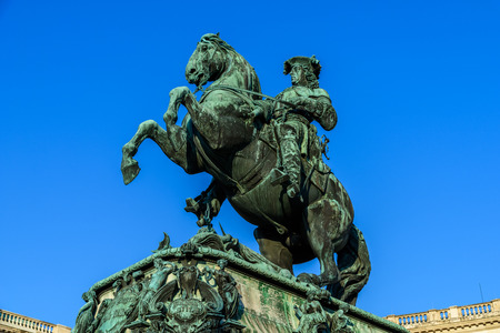 Statue Of Prince Eugene of Savoy In Vienna, a general of the Imperial Army and one of the most successful military commanders in modern European history.のeditorial素材