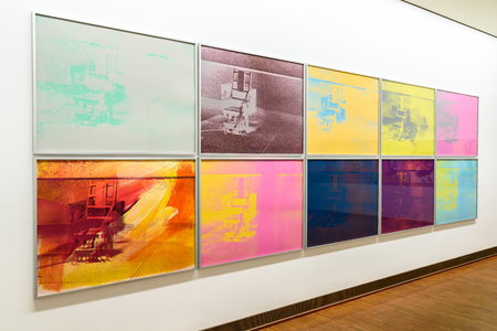 VIENNA, AUSTRIA - AUGUST 20, 2015: Andy Warhol Paintings At Albertina Museum In Vienna. Andy Warhol was an American artist who was a leading figure in visual art movement known as pop art.のeditorial素材