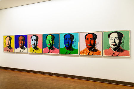 VIENNA, AUSTRIA - AUGUST 20, 2015: Andy Warhol Paintings At Albertina Museum In Vienna. Andy Warhol was an American artist who was a leading figure in visual art movement known as pop art.のeditorial素材