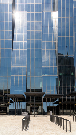 VIENNA, AUSTRIA - AUGUST 20, 2015: DC Tower Skyscraper 1 In The Donaucity District Is The Highest Skyscraper In Vienna City And Was Built In 2013 By Architect Dominique Perrault.のeditorial素材