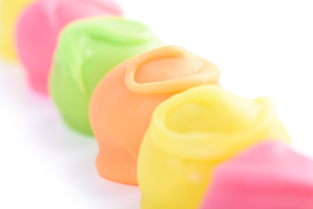 Colorful Fondant Candies On Whiteの写真素材