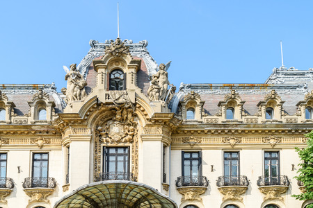 BUCHAREST, ROMANIA - JANUARY 12, 2016: Cantacuzino Palace George Enescu Museum Is Located On Victory Street Calea Victoriei And Was Built In French Baroque And Art Nouveau style.のeditorial素材