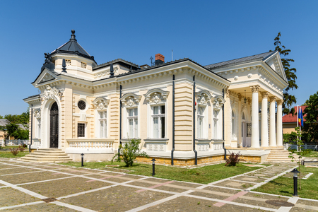 TECUCI, ROMANIA - JULY 25, 2015: Built in XIX-Century The Museum Of History Teodor Cincu is One Of The Largest Archaeology And Art Museums In Tecuci Town Of Galati County.のeditorial素材