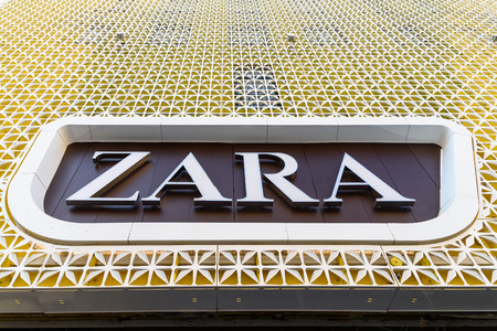 VIENNA, AUSTRIA - AUGUST 08, 2015: Zara is a Spanish clothing and accessories retailer based in Arteixo, Galicia, and founded in 1975 by Amancio Ortega and Rosala Mera.のeditorial素材