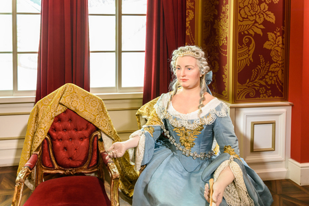 VIENNA, AUSTRIA - AUGUST 08, 2015: Kaiserin Maria Theresia Figurine At Madame Tussauds Wax Museum.のeditorial素材