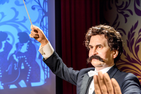 VIENNA, AUSTRIA - AUGUST 08, 2015: Johann Strauss Figurine At Madame Tussauds Wax Museum.のeditorial素材