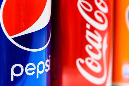 BUCHAREST, ROMANIA - JANUARY 16, 2016: Pepsi, Coca Cola And Fanta are the most famous carbonated...