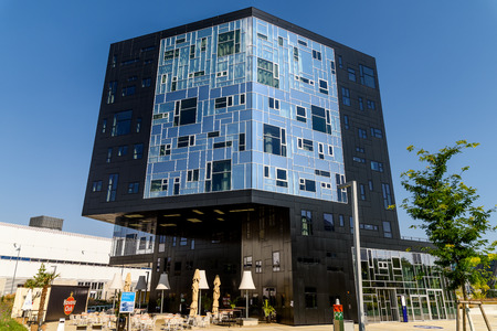 VIENNA, AUSTRIA - AUGUST 09, 2015: Building Executive Academy is part of Vienna University of Economics and Business Wirtschaftsuniversitat Wien or WU the largest University of business in Europe.のeditorial素材
