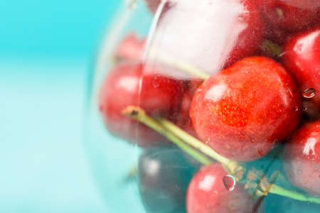 Jar Of Red Fresh Cherriesの写真素材