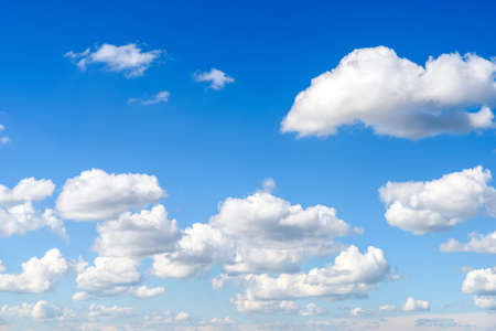 White Cumulus Clouds On Blue Sky
