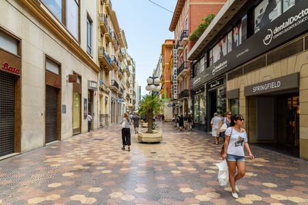VALENCIA, SPAIN - JULY 19, 2016: People Walking Downtown Valencia City In Spain.のeditorial素材