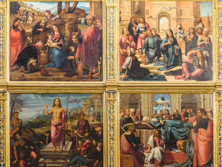 VALENCIA, SPAIN - JULY 20, 2016: Metropolitan CathedralâBasilica of the Assumption of Our Lady of Valencia (Saint Mary's Cathedral or Valencia Cathedral) is a Roman Catholic parish church in Valencia.のeditorial素材