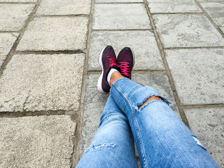 Casual Outfit Woman Relaxing On Summer Day