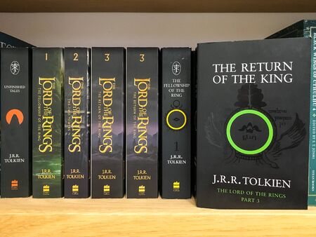 BUCHAREST, ROMANIA - SEPTEMBER 20, 2016: Latest English Fantasy Novels For Sale In Library Book...