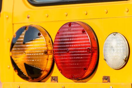 Stop Lights On American School Busの写真素材