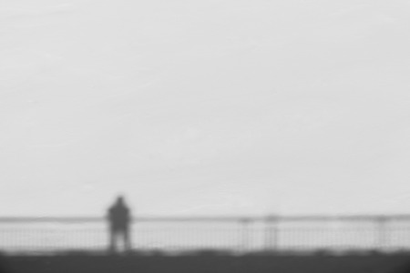 Man On A Bridge Abstract Shadow On Snow