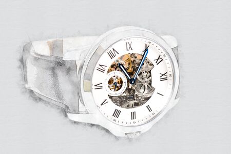 Mechanical Watch Concept With Visible Mechanismの写真素材