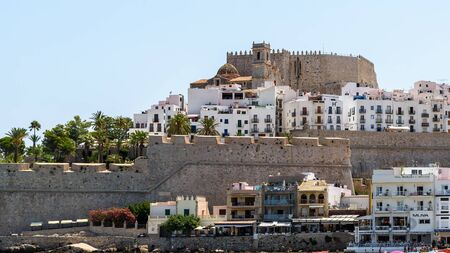 PENISCOLA, SPAIN - JULY 27, 2016: Peniscola Is A Fortified Seaport With A Lighthouse And A Castle...