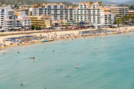 VALENCIA, SPAIN - JULY 28, 2016: Skyline View Of Peniscola City Beach Resort At Mediterranean Sea In Spainのeditorial素材