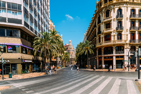 VALENCIA, SPAIN - JULY 27, 2016: Founded in 1900 Bank of Valencia (Banco de Valencia) is the sixth bank in Spain, and has its headquarters in downtown city of Valencia.のeditorial素材