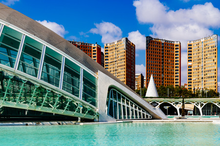 VALENCIA, SPAIN - JULY 22, 2016: Calatrava City Of Arts And Sciences In Downtown City Of Valencia.