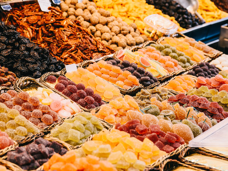 Colorful Sweet Jelly For Sale In Spanish Marketの写真素材
